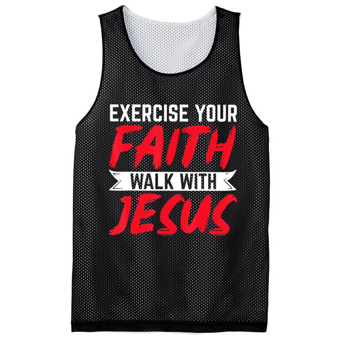 Exercise Your Faith Walk With Jesus Christian Religious Mesh Reversible Basketball Jersey Tank
