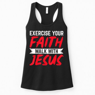 Exercise Your Faith Walk With Jesus Christian Religious Womens Tank Top