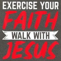 Exercise Your Faith Walk With Jesus Christian Religious Cotton Canvas Backpack
