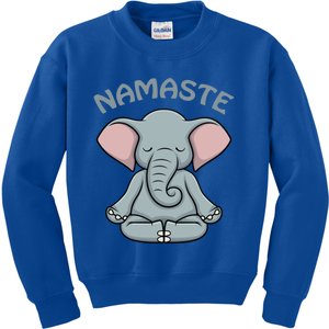 Elephant Yoga Funny Gift Funny Elephant Namaste Hatha Yoga Great Gift Kids Sweatshirt