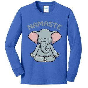 Elephant Yoga Funny Gift Funny Elephant Namaste Hatha Yoga Great Gift Kids Long Sleeve Shirt