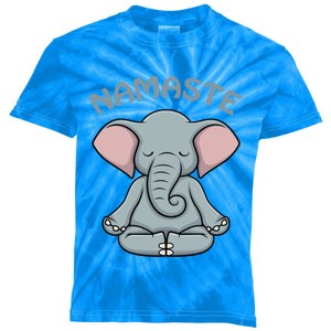 Elephant Yoga Funny Gift Funny Elephant Namaste Hatha Yoga Great Gift Kids Tie-Dye T-Shirt