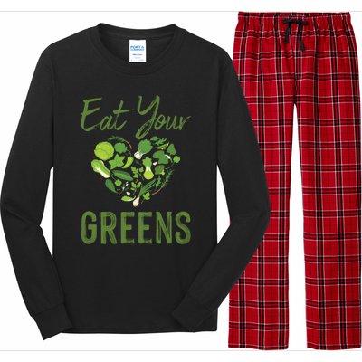 Eat Your Greens Gift Beautiful Vegan Tees Cool Gift Long Sleeve Pajama Set