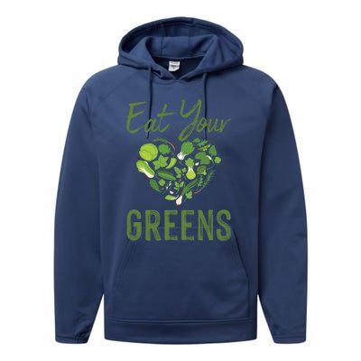 Eat Your Greens Gift Beautiful Vegan Tees Cool Gift Performance Fleece Hoodie