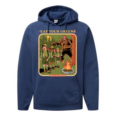 Eat Your Greens Shirt Funny Retro Vintage Performance Fleece Hoodie