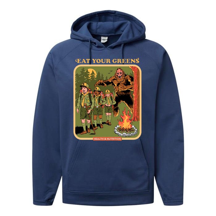 Eat Your Greens Shirt Funny Retro Vintage Performance Fleece Hoodie