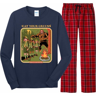 Eat Your Greens Shirt Funny Retro Vintage Long Sleeve Pajama Set