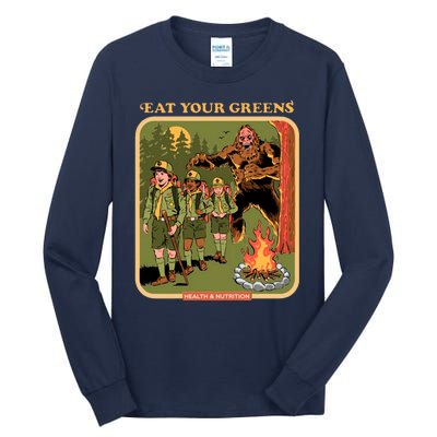 Eat Your Greens Shirt Funny Retro Vintage Tall Long Sleeve T-Shirt