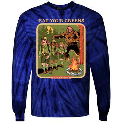 Eat Your Greens Shirt Funny Retro Vintage Tie-Dye Long Sleeve Shirt