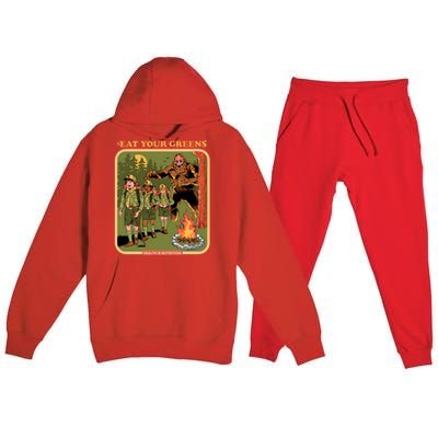 Eat Your Greens Shirt Funny Retro Vintage Premium Hooded Sweatsuit Set