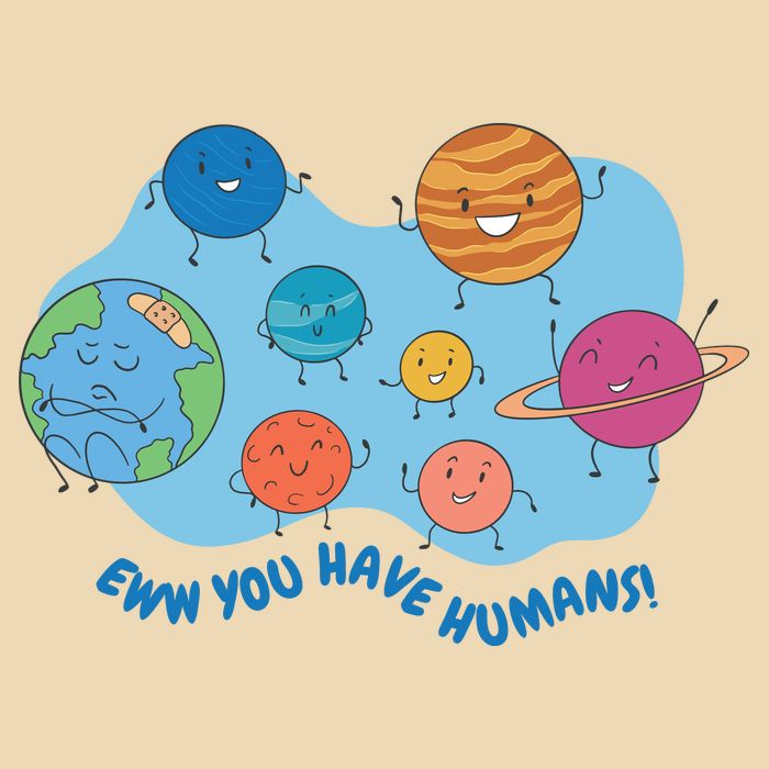 Ew You Have Humans Funny Earth Planet Drawstring Bag