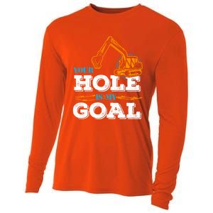 Excavator Your Hole Is My Goal Gift Cooling Performance Long Sleeve Crew