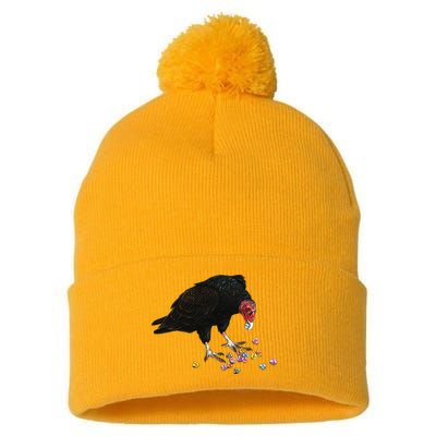 Eat Your Heart Out Turkey Vulture Snack Attack Pom Pom 12in Knit Beanie