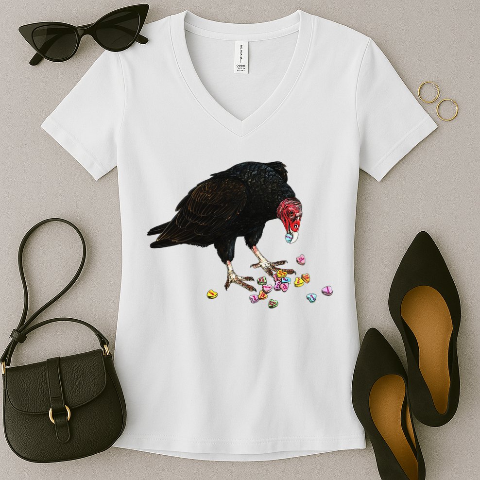 Eat Your Heart Out Turkey Vulture Snack Attack Women's V-Neck T-Shirt