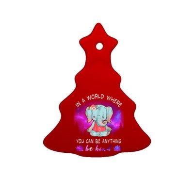 Elephant Yoga In A World Where You Can Be Anything Be Kind Meaningful Gift Ceramic Tree Ornament