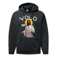 Easter Yolo Jk Jesus Funny Religious Christian Performance Fleece Hoodie