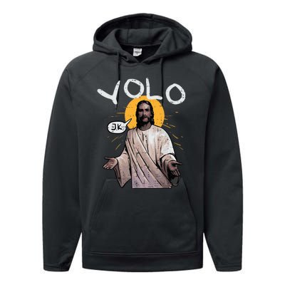 Easter Yolo Jk Jesus Funny Religious Christian Performance Fleece Hoodie