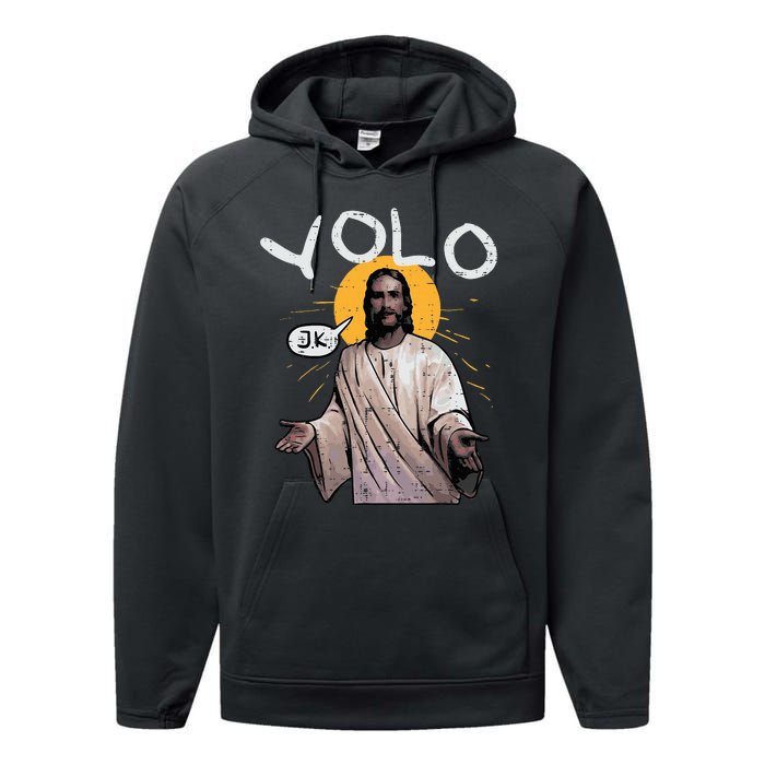 Easter Yolo Jk Jesus Funny Religious Christian Performance Fleece Hoodie