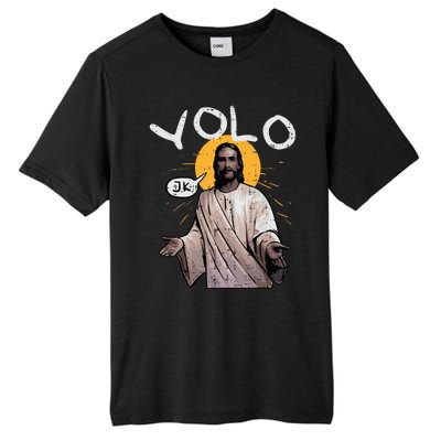 Easter Yolo Jk Jesus Funny Religious Christian Tall Fusion ChromaSoft Performance T-Shirt