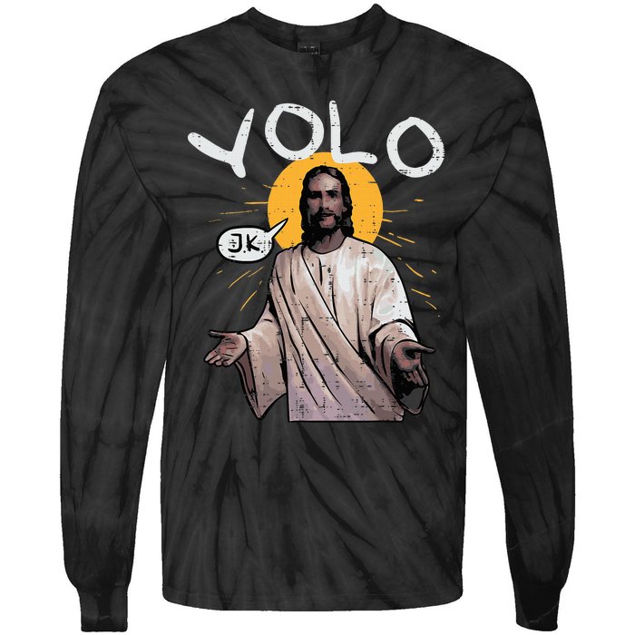 Easter Yolo Jk Jesus Funny Religious Christian Tie-Dye Long Sleeve Shirt