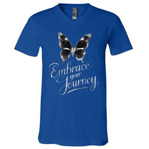 Embrace Your Journey Tal Health Awareness Month Gift V-Neck T-Shirt