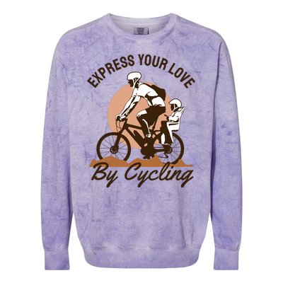 Express Your Love By Cycling Colorblast Crewneck Sweatshirt