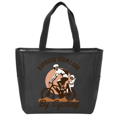 Express Your Love By Cycling Zip Tote Bag