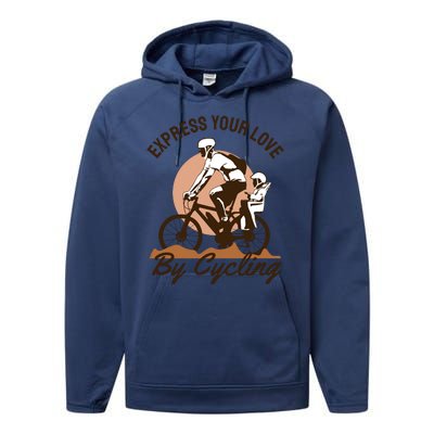 Express Your Love By Cycling Performance Fleece Hoodie