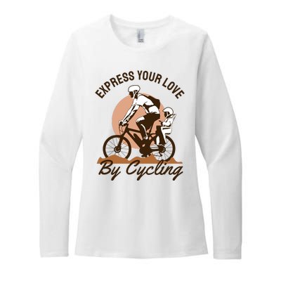 Express Your Love By Cycling Womens CVC Long Sleeve Shirt