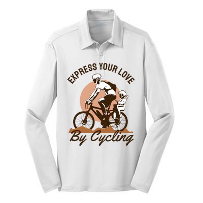 Express Your Love By Cycling Silk Touch Performance Long Sleeve Polo