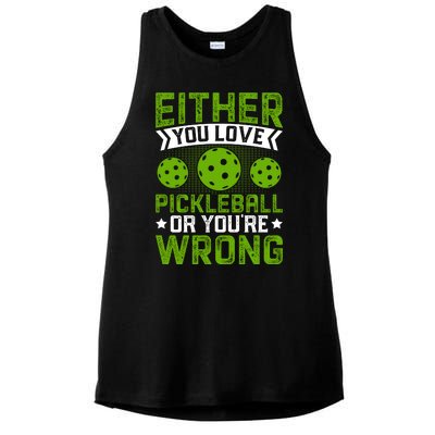 Either You Love Pickleball Gift For Pickleball Player Ladies PosiCharge Tri-Blend Wicking Tank