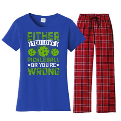 Either You Love Pickleball Gift For Pickleball Player Women's Flannel Pajama Set