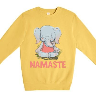 Elephant Yoga Meditation Namaste Gift Premium Crewneck Sweatshirt