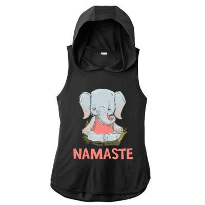 Elephant Yoga Meditation Namaste Gift Ladies PosiCharge Tri-Blend Wicking Draft Hoodie Tank