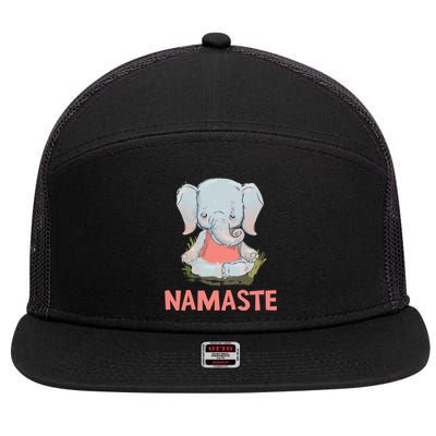 Elephant Yoga Meditation Namaste Gift 7 Panel Mesh Trucker Snapback Hat