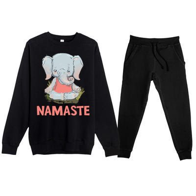 Elephant Yoga Meditation Namaste Gift Premium Crewneck Sweatsuit Set