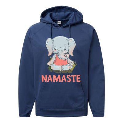 Elephant Yoga Meditation Namaste Gift Performance Fleece Hoodie