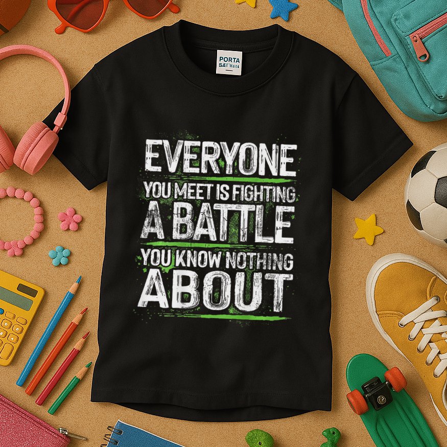 Everyone You Meet Is Fighting A Battle You Know Nothing Kids T-Shirt