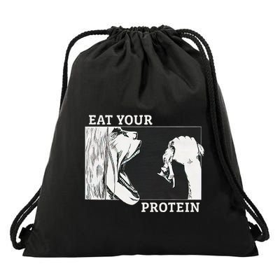 Eat Your Protein A.N.I.M.E Gym Pump Bodybuilding Fitness Drawstring Bag