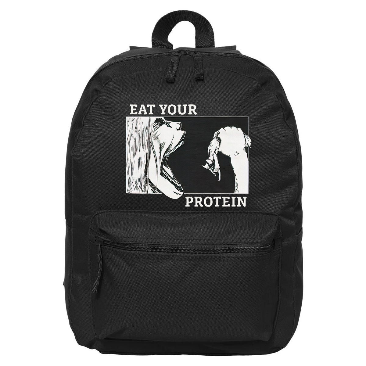 Eat Your Protein A.N.I.M.E Gym Pump Bodybuilding Fitness 16 in Basic Backpack