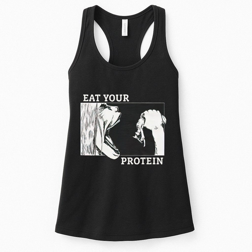 Eat Your Protein A.N.I.M.E Gym Pump Bodybuilding Fitness Womens Tank Top