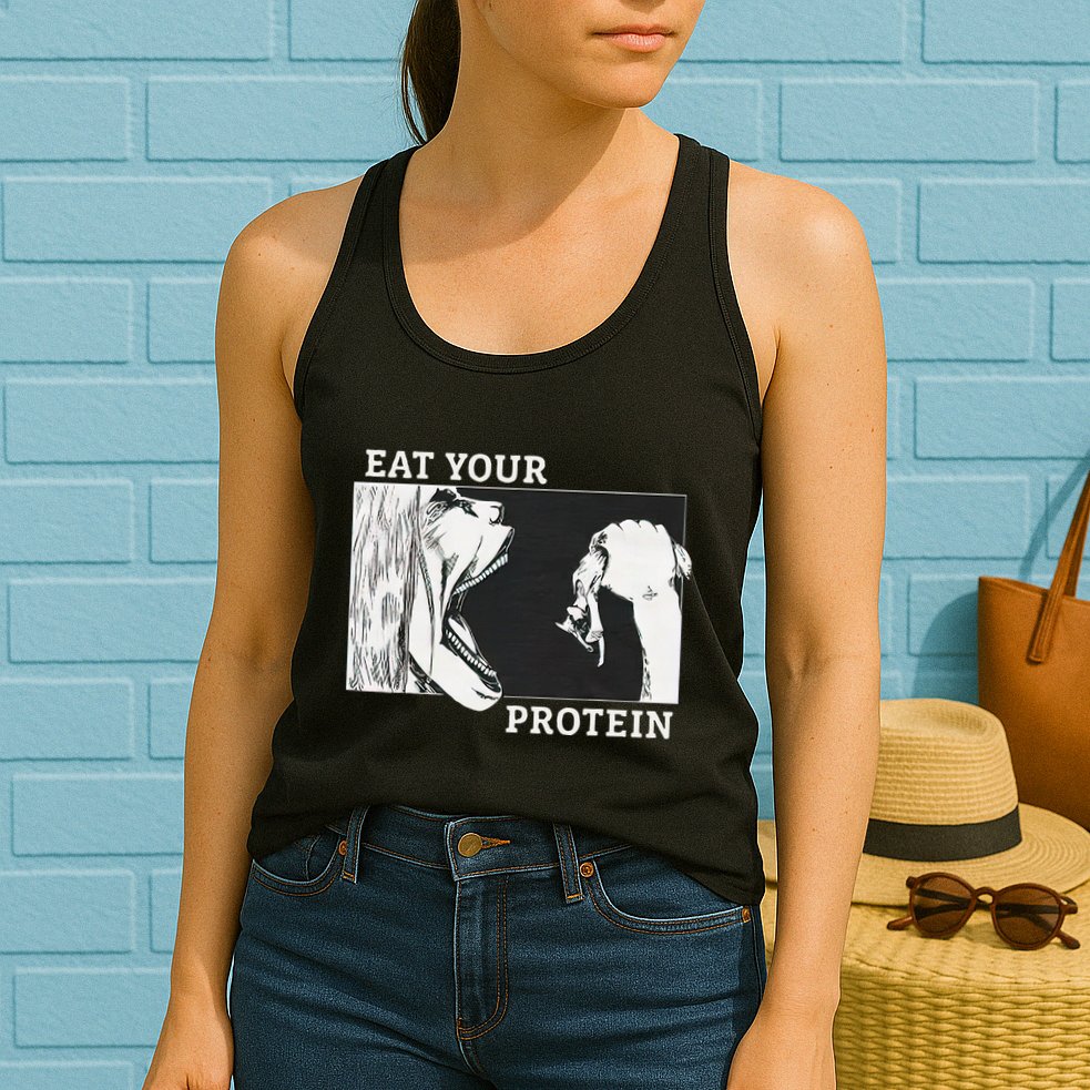 Eat Your Protein A.N.I.M.E Gym Pump Bodybuilding Fitness Womens Tank Top