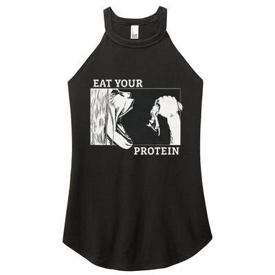 Eat Your Protein A.N.I.M.E Gym Pump Bodybuilding Fitness Women's Perfect Tri Rocker Tank