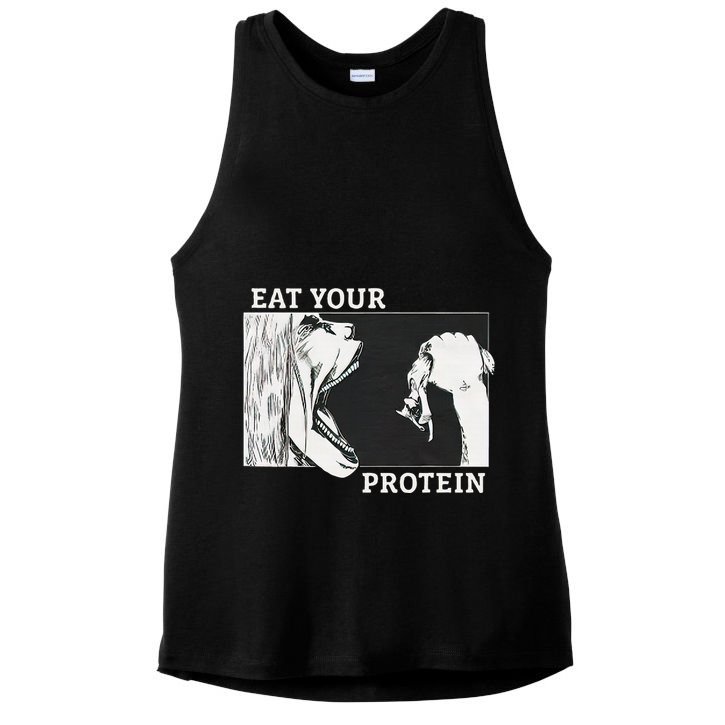 E.A.T. Yo.U.R. P.R.O.T.E.I.N Anime Gym Pump Bodybuilding Fitness Ladies PosiCharge Tri-Blend Wicking Tank