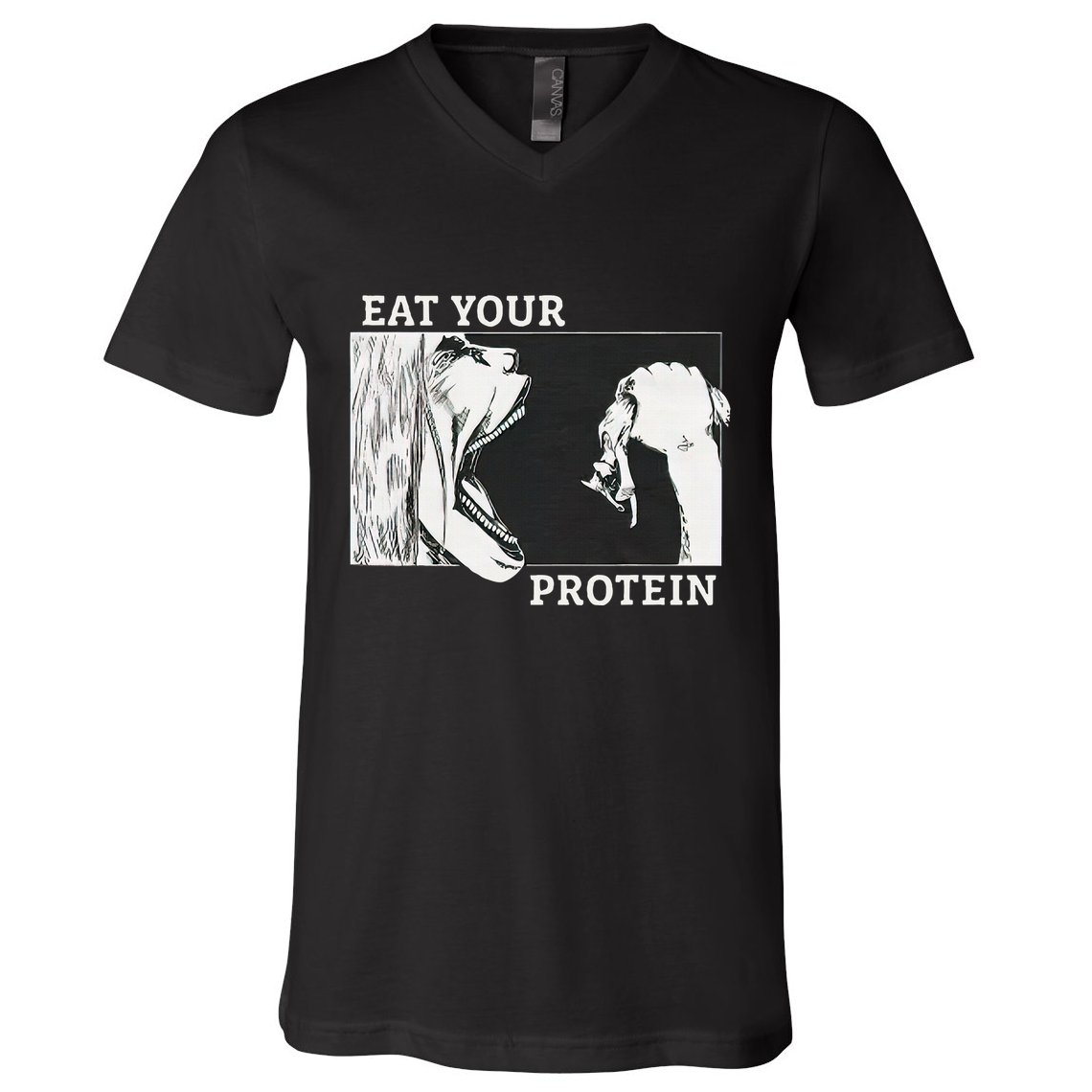 E.A.T. Yo.U.R. P.R.O.T.E.I.N Anime Gym Pump Bodybuilding Fitness V-Neck T-Shirt
