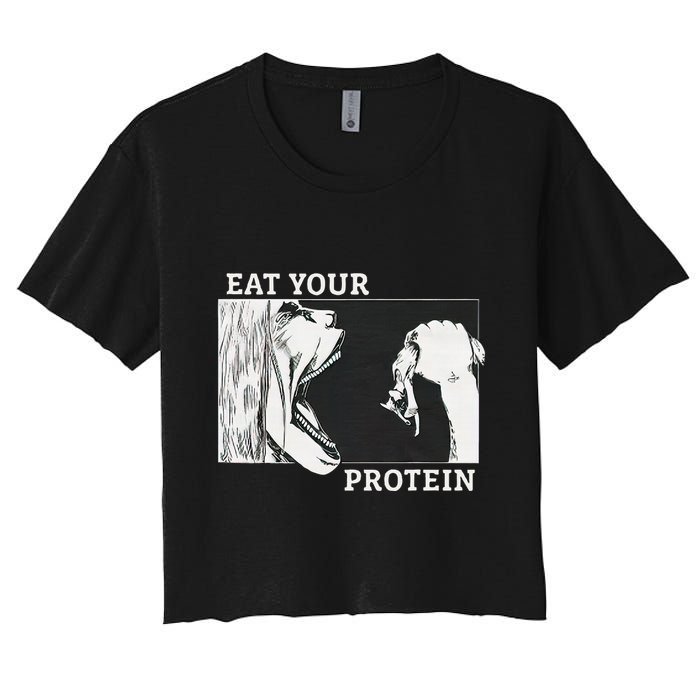E.A.T. Yo.U.R. P.R.O.T.E.I.N Anime Gym Pump Bodybuilding Fitness Women's Crop Top Tee