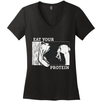 E.A.T. Yo.U.R. P.R.O.T.E.I.N Anime Gym Pump Bodybuilding Fitness Women's V-Neck T-Shirt