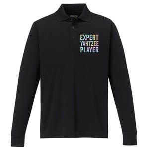 Expert Yahtzee Player Tie Dye Performance Long Sleeve Polo