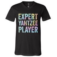 Expert Yahtzee Player Tie Dye V-Neck T-Shirt