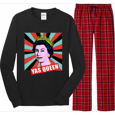 Elizabeth Yas Queen Retro Pop Art Queen Of England Gift Long Sleeve Pajama Set